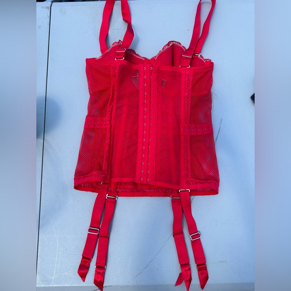 Victoria Secret size 34B red corset bustier.